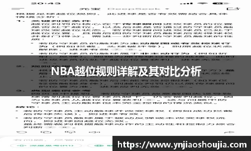 NBA越位规则详解及其对比分析